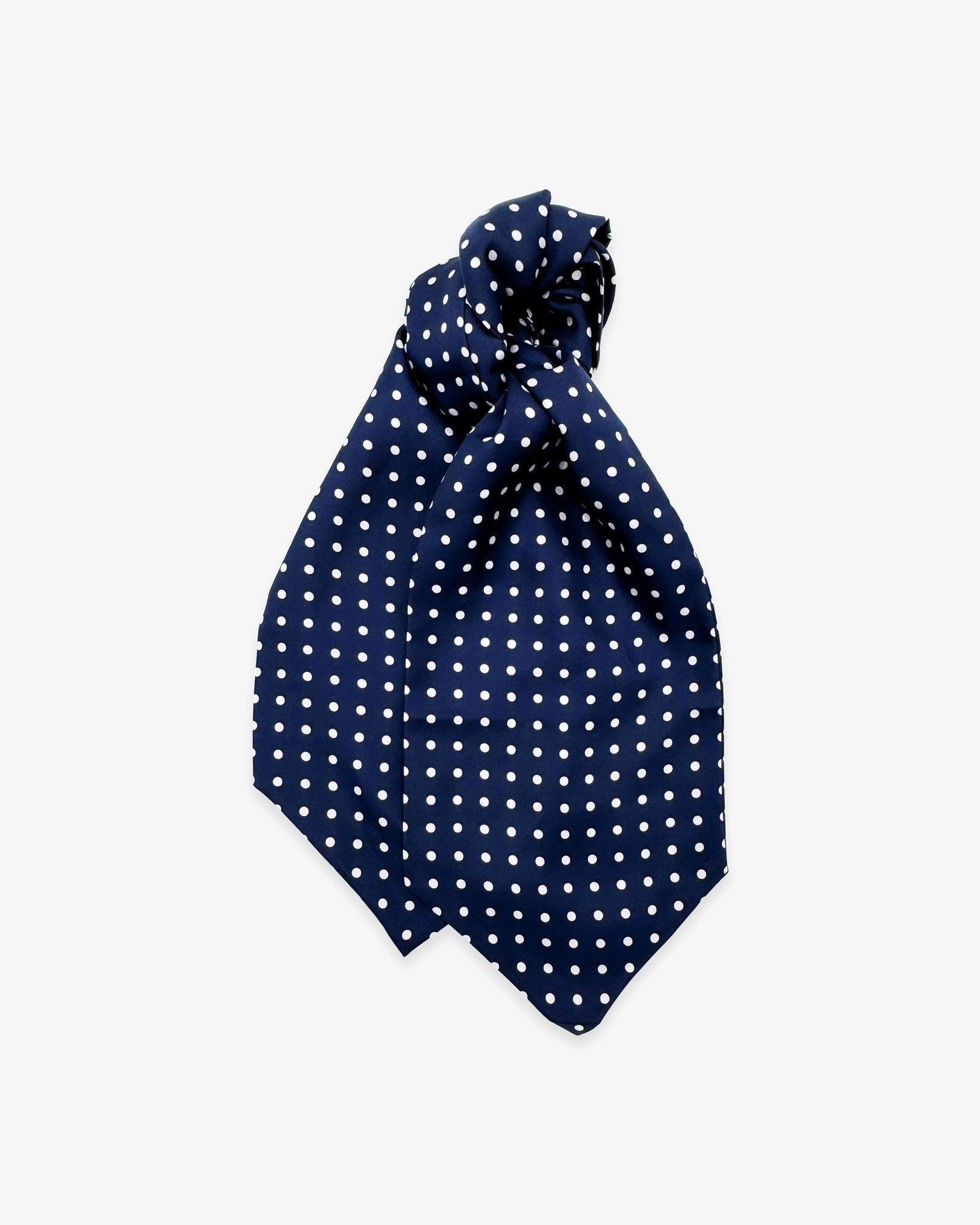 Mens navy blue polka dot silk scarf deals