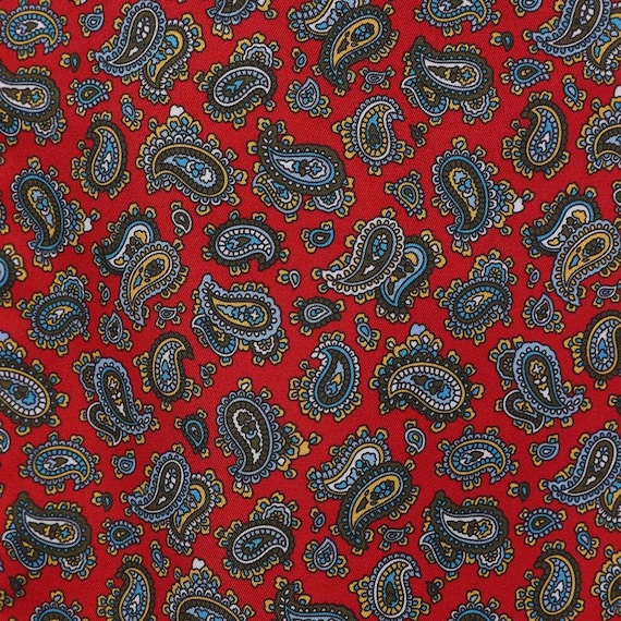 Pocket Square in Classic Style Red Paisley Design