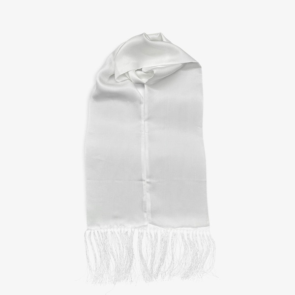 Men's Silk Aviator Scarf in White - The Air White Aviator