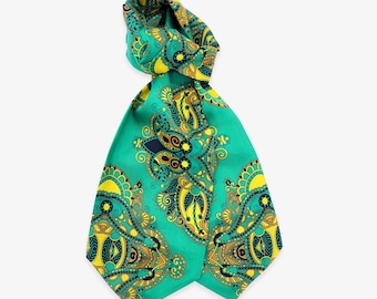 Men's Silk Double Ascot Tie - Fleur de Lis - The Forks Ascot