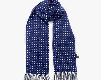 Men's Silk Polka Dot Aviator Scarf - The Westminster Aviator