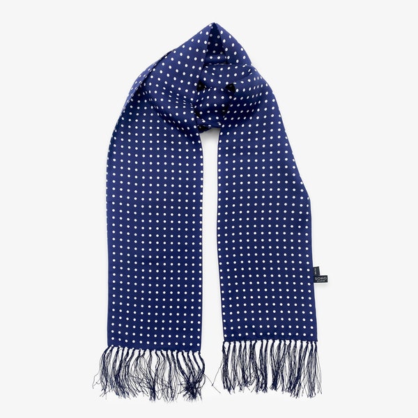 Men's Silk Polka Dot Aviator Scarf - The Westminster Aviator