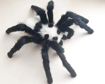 Panda Tarantula OOAK Spider Plush Weird Stuffed Animal Posable Art Doll Birthday Gift Weird Sculpture Decor