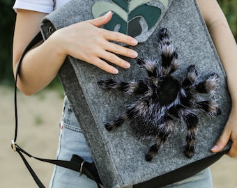 Spider Decor for Halloween Backpack- Tarantula Decor for Women Backpack- Backpack for Teens- Monster Bag