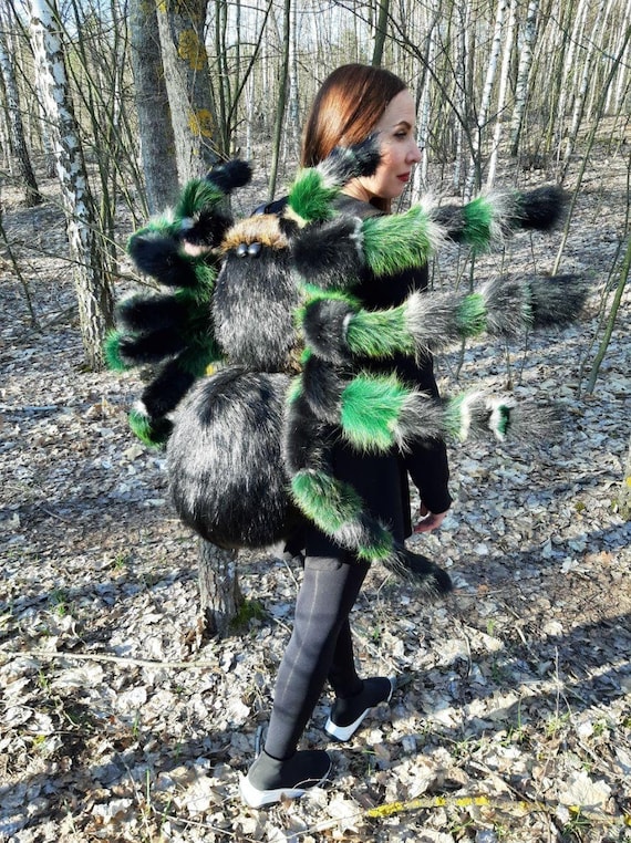 Whitch Costume Spider Shoulder Pet Cosplay Wings Halloween Costume Ideas For Adult Women Men Insect Tarantula Horror Movie Photo Prop Gothic