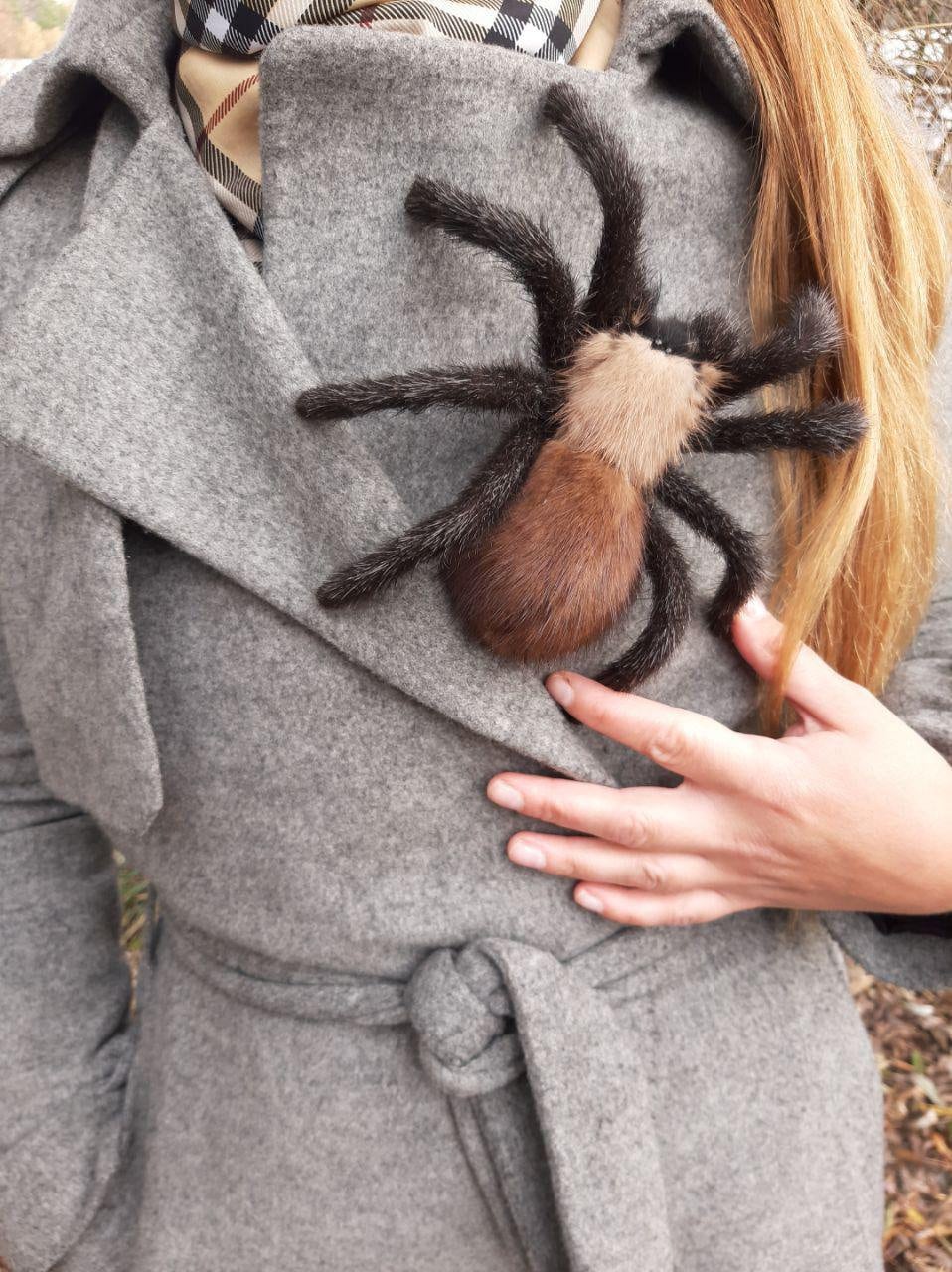 Spinnen Brosche Vogelspinne Tiergeist Tier Totem Groß Insekt Brosche Entomologie Pins Brosche Knopf Pin Amulett Entomologen Puppe