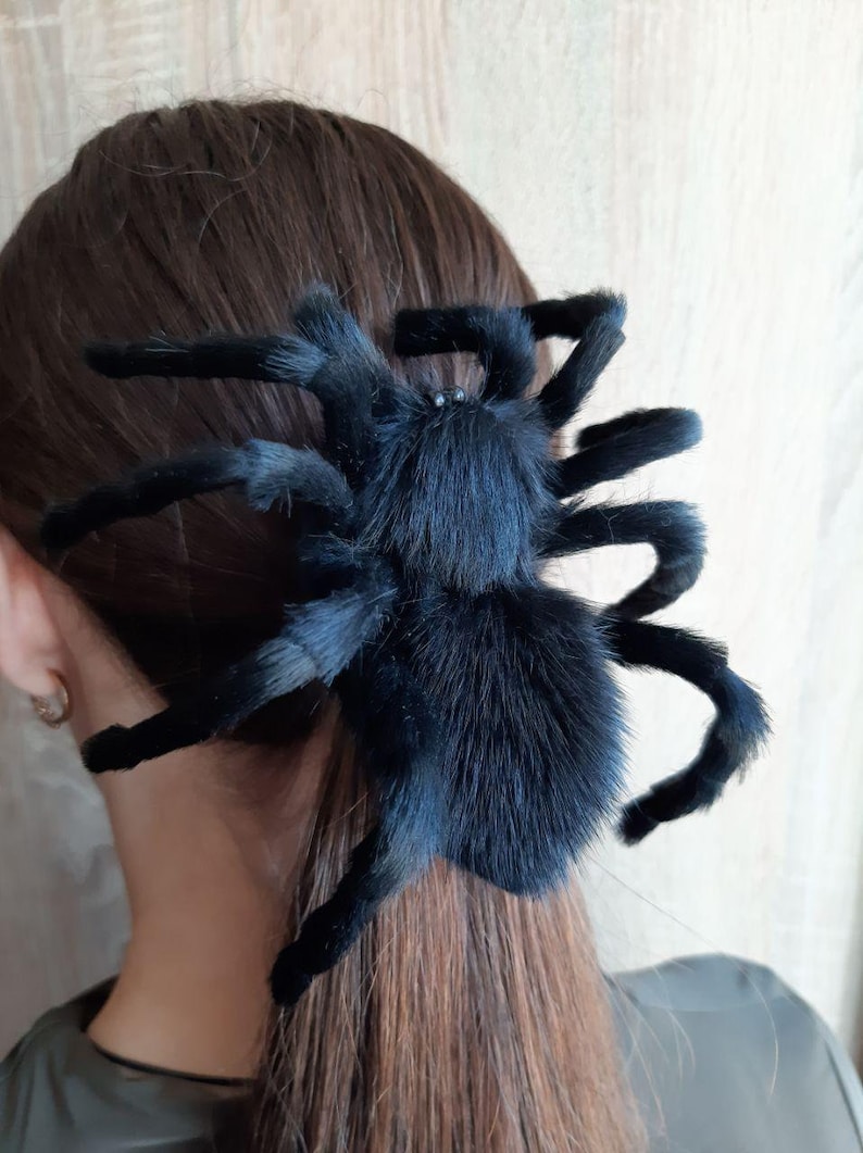 Spider Hair Clip Insect Cosplay Hairclip Tarantula Hairpin Gothic Jewelry Accessories Pin Morticia Addams Goth Bugs Bug image 2