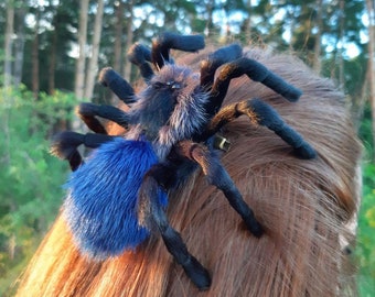 Pince à cheveux araignée brodée gothique faite à la main