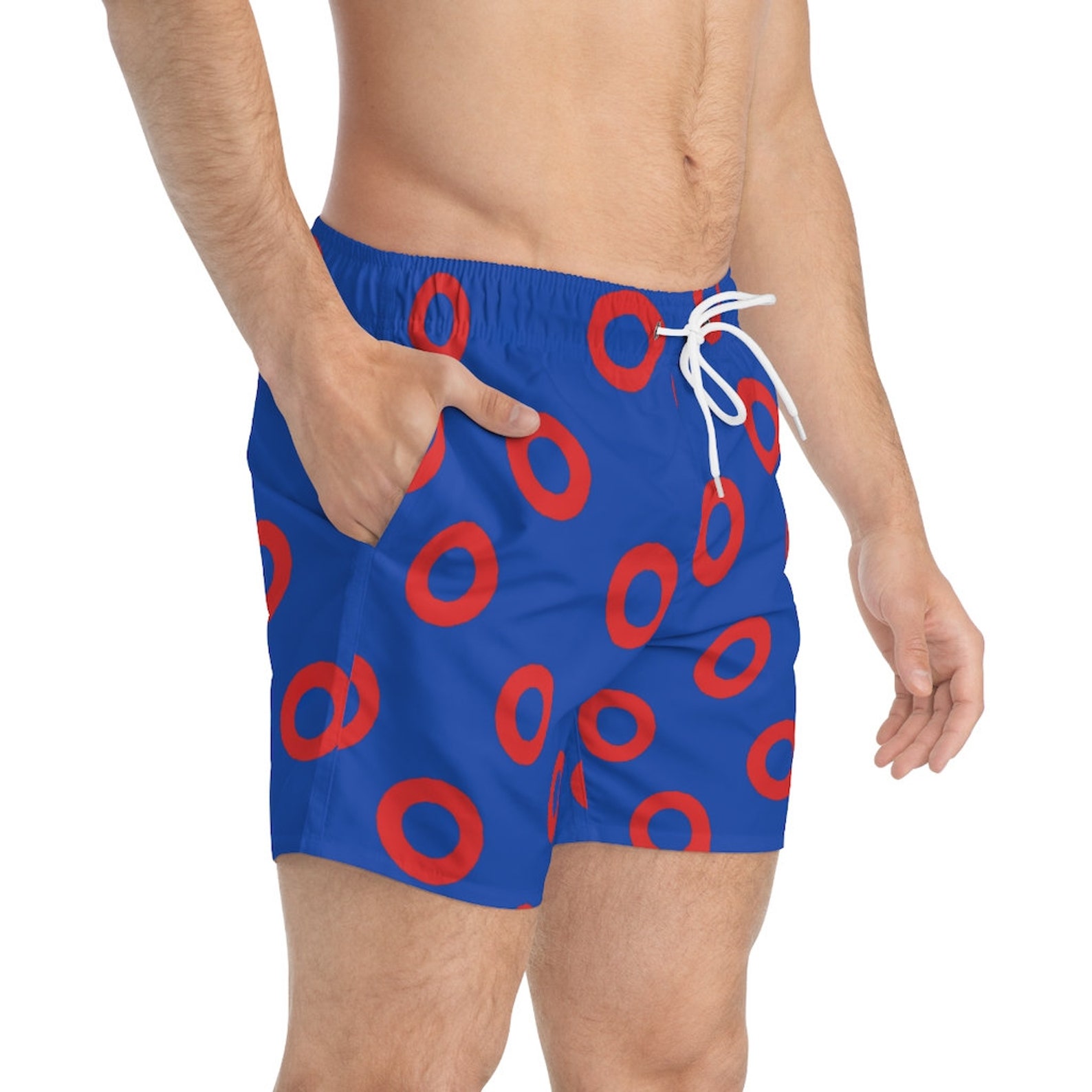 Fishman Swim Trunks Phish Red Circle Donut Shorts Phish Inspired