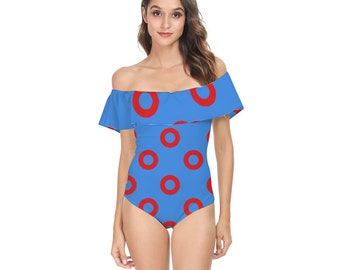 Phish Donut Circle One Piece Swimsuit | Fishman Vintage Beachwear | Phish Merch