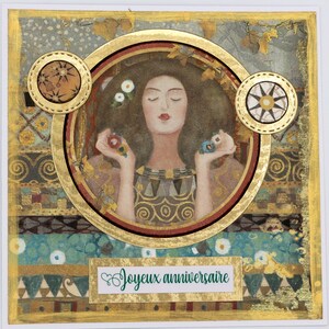 Cartes anniversaire dorées inspiration Klimt. Modèles uniques