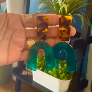 Animal Print Acrylic Clip-on Earrings Statement Earrings Mother&#39;s Day Gift for Her Birthday Gift Dangle Earrings Summer Spring Gift