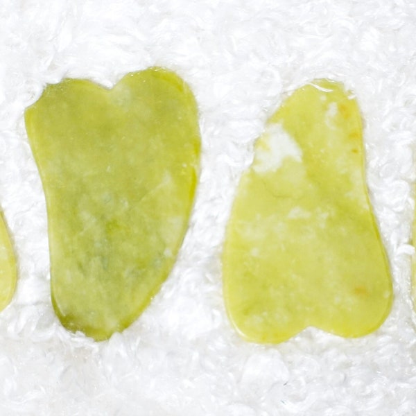 Jade Gua Sha for Attractive Beautiful Glowing Skin - Release Knotted Areas in Face - Attract Good Skin & Sculpt Face