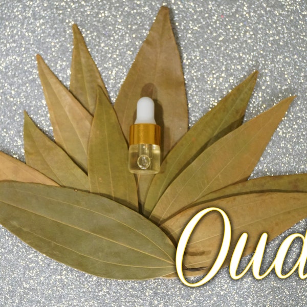 OUD Oil BAY LEAF Kit - Pure Oud Oil + 10 Whole Bay Laurel Leaves - The Oil Of Manifestation, Attraction and Luxury