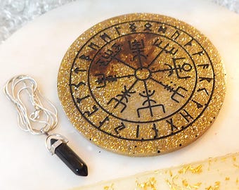 OUD RUNE ORACLE Board – Divination & Obsidian Pendulum Set