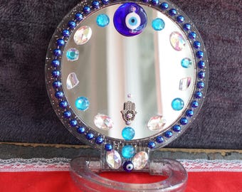EVIL EYE PROTECTION Mirror - Hamsa Hand Spiritual Cleansing