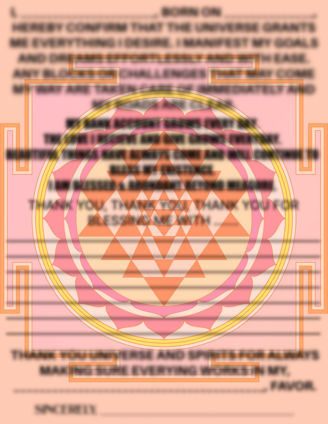 MANIFESTATION Scripting Template Using Powerful Sri Yantra Lakshmi