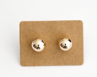 Ball earrings | 2, 4, 6, 8, 10, 12mm | gold plated | gold chips | gold jewelry for women |