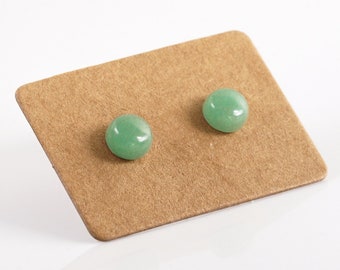 orecchino minimalista con avventurina in argento.