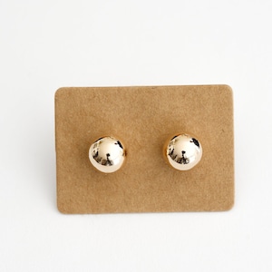 Boucle d'oreilles boules 2, 4, 6, 8, 10, 12mm plaqué or puces en or bijou pour femme en or image 1