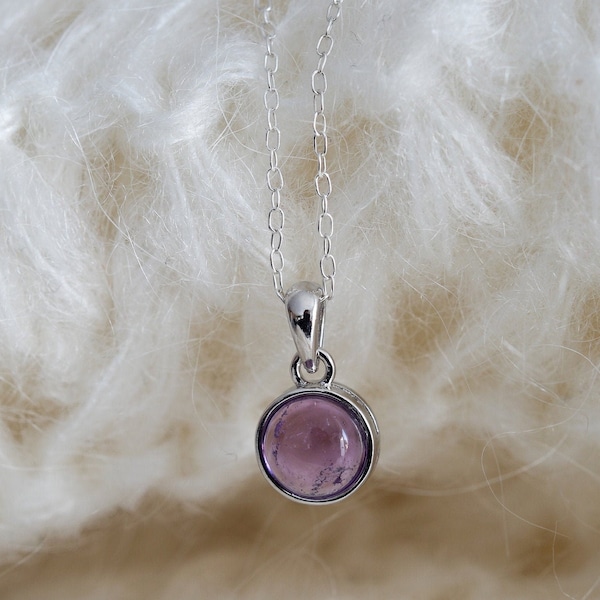 Amethystanhänger | Amethystkette | lila Steinjuwel | kleiner Frauenanhänger | lila Anhänger |