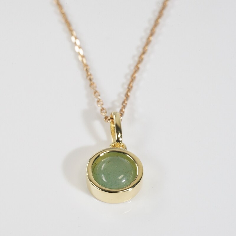 Long Burgundy Green Stone Necklace main image 0