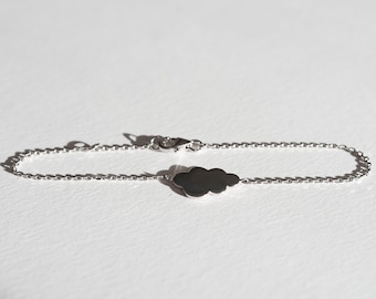 Bracelet chaine argent | gourmette argent | chaine argent femme | argent massif 925/1000 | bijou argent | bracelet nuage | bijou argent |