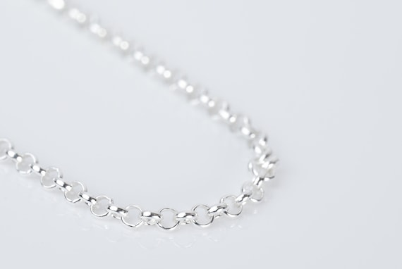Collier En Argent Maille Jaseron - Occasion - Bijou Vintage