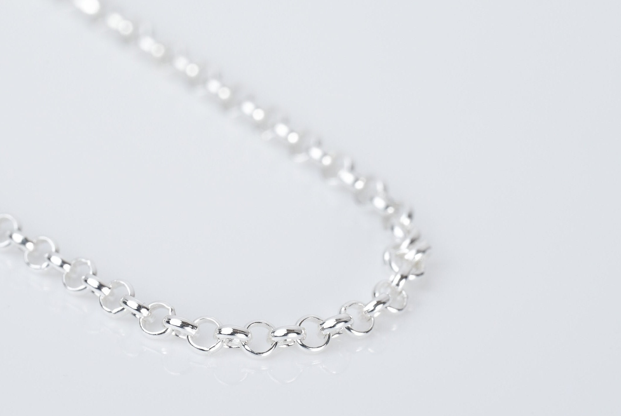 Bracelet Jaseron Moderne Argent Massif 925/1000 Rhodié Zirconium
