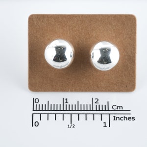 Boucle d'oreilles boules de 2, 4, 6, 8, 10, 12mm en argenr 925, puces en argent, bijou pour femme. image 6