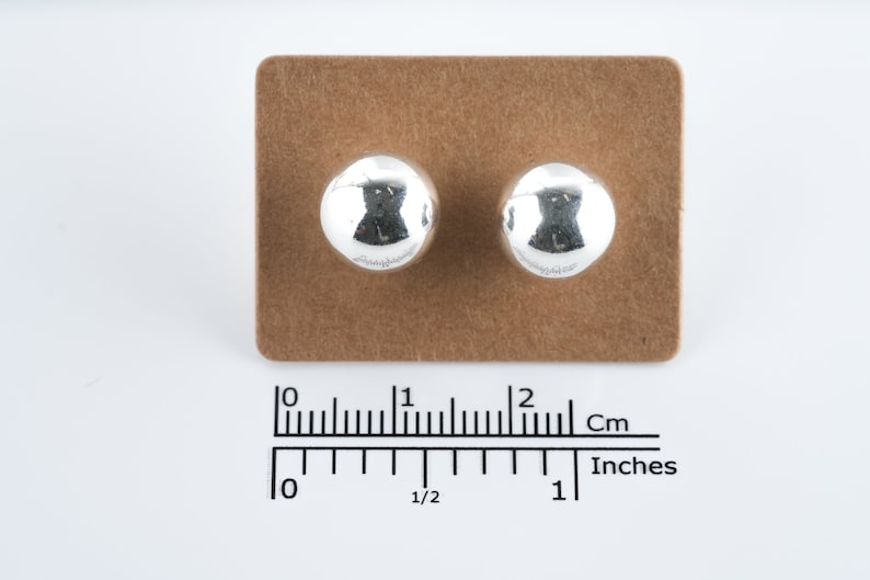 Boucle d'oreilles boules de 2, 4, 6, 8, 10, 12mm en argenr 925, puces en argent, bijou pour femme. image 6