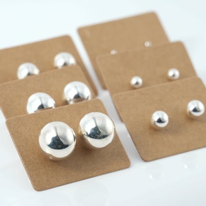 Boucle d'oreilles boules de 2, 4, 6, 8, 10, 12mm en argenr 925, puces en argent, bijou pour femme. image 9