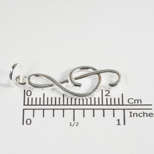 Musical note pendant necklace, or treble clef jewel in 925/1000 silver image 10