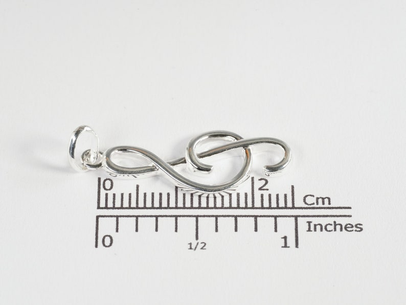 Musical note pendant necklace, or treble clef jewel in 925/1000 silver image 10