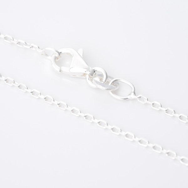 925/1000 silver chain, 1.3mm diamond forçat link. from 18cm to 80cm (bracelet, ankle chain, necklace).