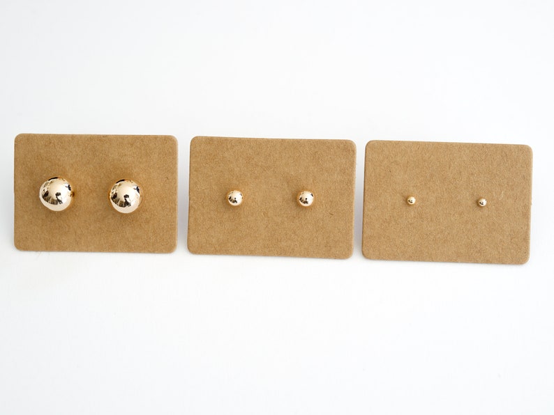 Boucle d'oreilles boules 2, 4, 6, 8, 10, 12mm plaqué or puces en or bijou pour femme en or image 6