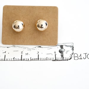 Boucle d'oreilles boules 2, 4, 6, 8, 10, 12mm plaqué or puces en or bijou pour femme en or image 8