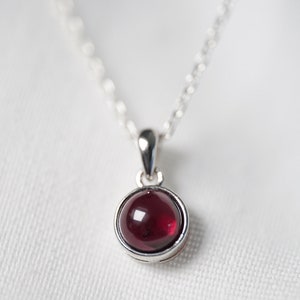 Garnet necklace with silver pendant