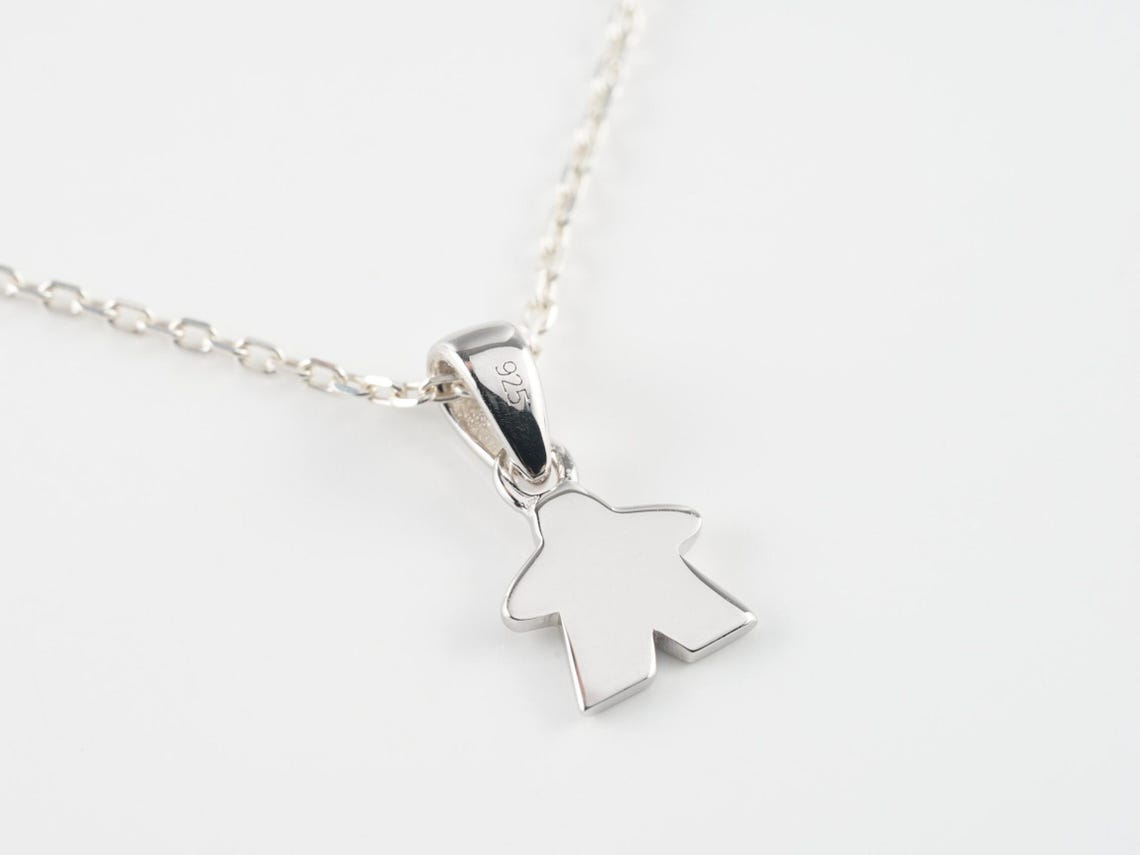 Silver Meeple Pendant Necklace