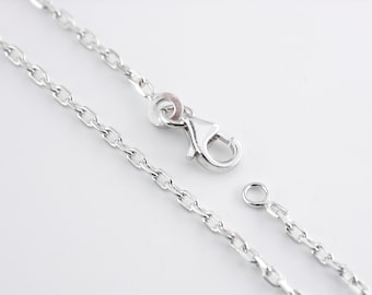 1.9mm silver chain, 1.9mm diamond forçat link in 925 silver. length from 40cm to 80cm, chain for men and women.