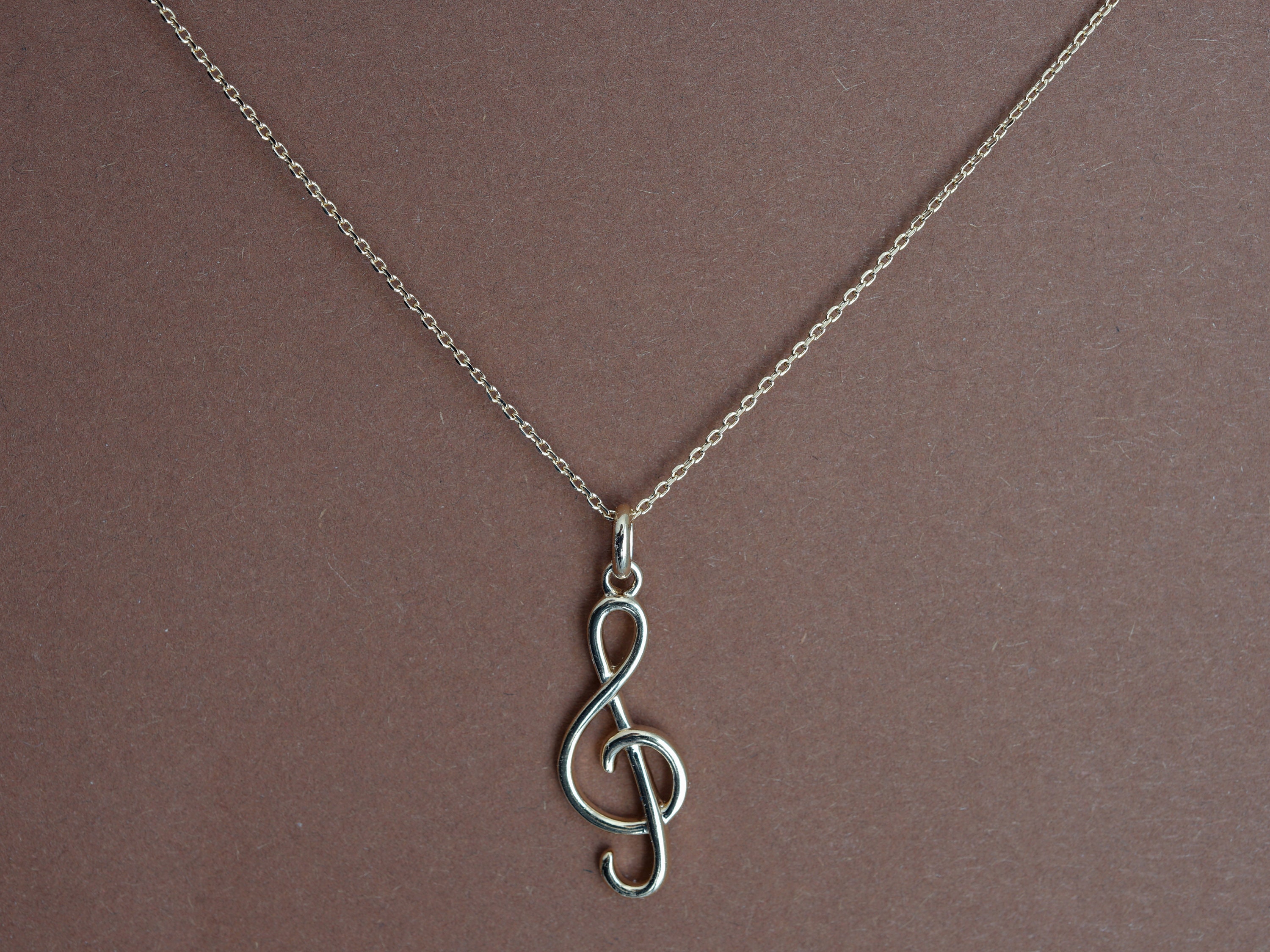 Music pendant musical note necklace Gold music jewel Etsy