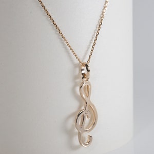 Music pendant | musical note necklace | Gold music jewel | treble clef