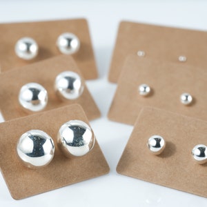 Boucle d'oreilles boules de 2, 4, 6, 8, 10, 12mm en argenr 925, puces en argent, bijou pour femme. image 10