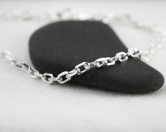 Chaine argent 2.6mm, maille forçat en argent 925, longueur de 40cm à 80cm, chaine pour homme et femme.