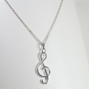 Collier pendentif note de musique en argent