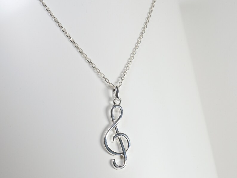 Collier pendentif note de musique en argent