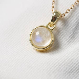 Natural rainbow or fire blue moonstone necklace.