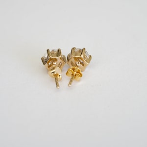 Boucle d'oreille diamant imitation, 3mm, 4mm 5mm, 6mm 7mm et 8mm, petit clou plaqué or ou puces d'oreilles hypoallergénique. image 10