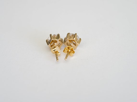 イミテーションダイヤモンドイヤリング| 3mm 5mm 7mm | 金メッキ