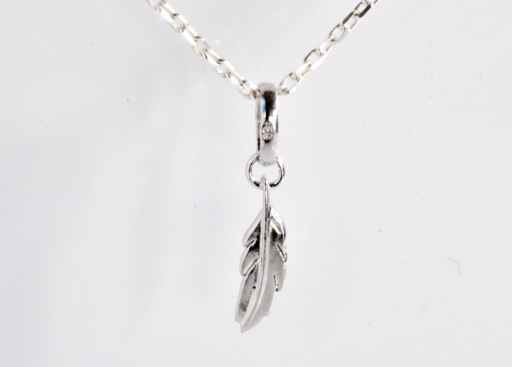 Pendentif Plume En Argent 925 Pour Femme - Chaîne En Option - Neuf Avec étiquettes